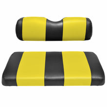 SEAT COVER REPLACEMENT FOR EZGO RXV GOLF CART - FRONT BENCH SEAT - PREMIUM MARINE VINYL - 5 PANEL STITCHING - STAPLE ON INSTALLATION - TWO-TONE GOLF CART SEAT COVERS
