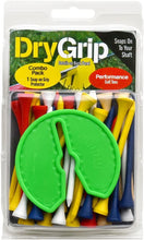 ONE DRY GRIP SMALL 3" INCH IN VIVID GREEN. WITH TEE’S (GOLF CLUB REST) (GRIP PROTECTOR FROM TOXIC CHEMICALS)