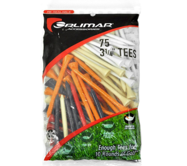 ORLIMAR 75 PACK 3 1/4 INCH MULTI COLOR TEE'S