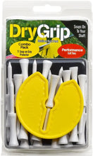 ONE DRY GRIP SMALL 3" INCH IN VIVID YELLOW. WITH TEE’S (GOLF CLUB REST) (GRIP PROTECTOR FROM TOXIC CHEMICALS)