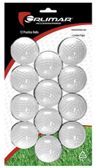 12 ORLIMAR PRACTICE PLASTIC WHITE PRACTICE BALLS