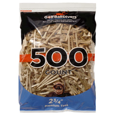 500 PACK OF 2 3/4" WOOD TEES NATURAL