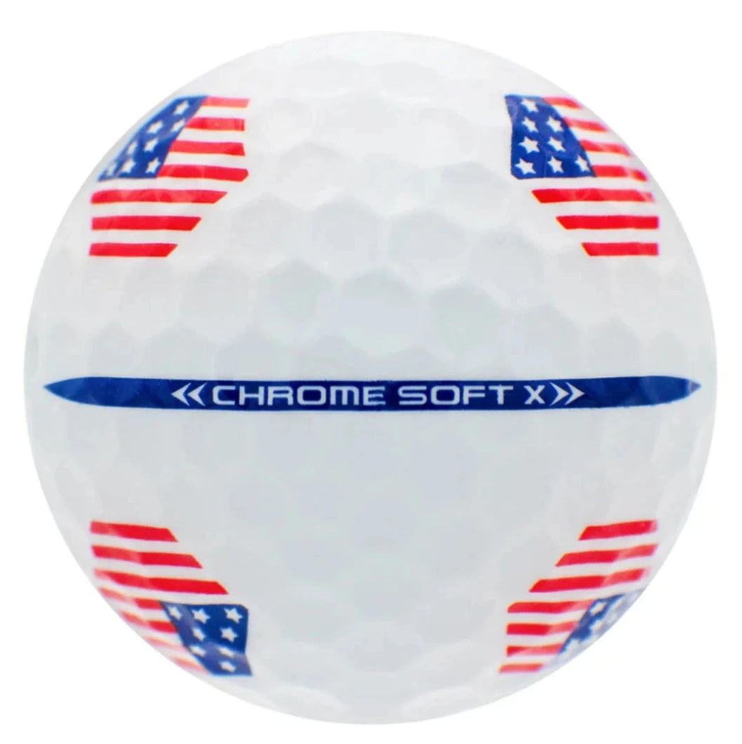 CALLAWAY CHROME SOFT X TRUTRACK USA WHITE GOLF BALL 