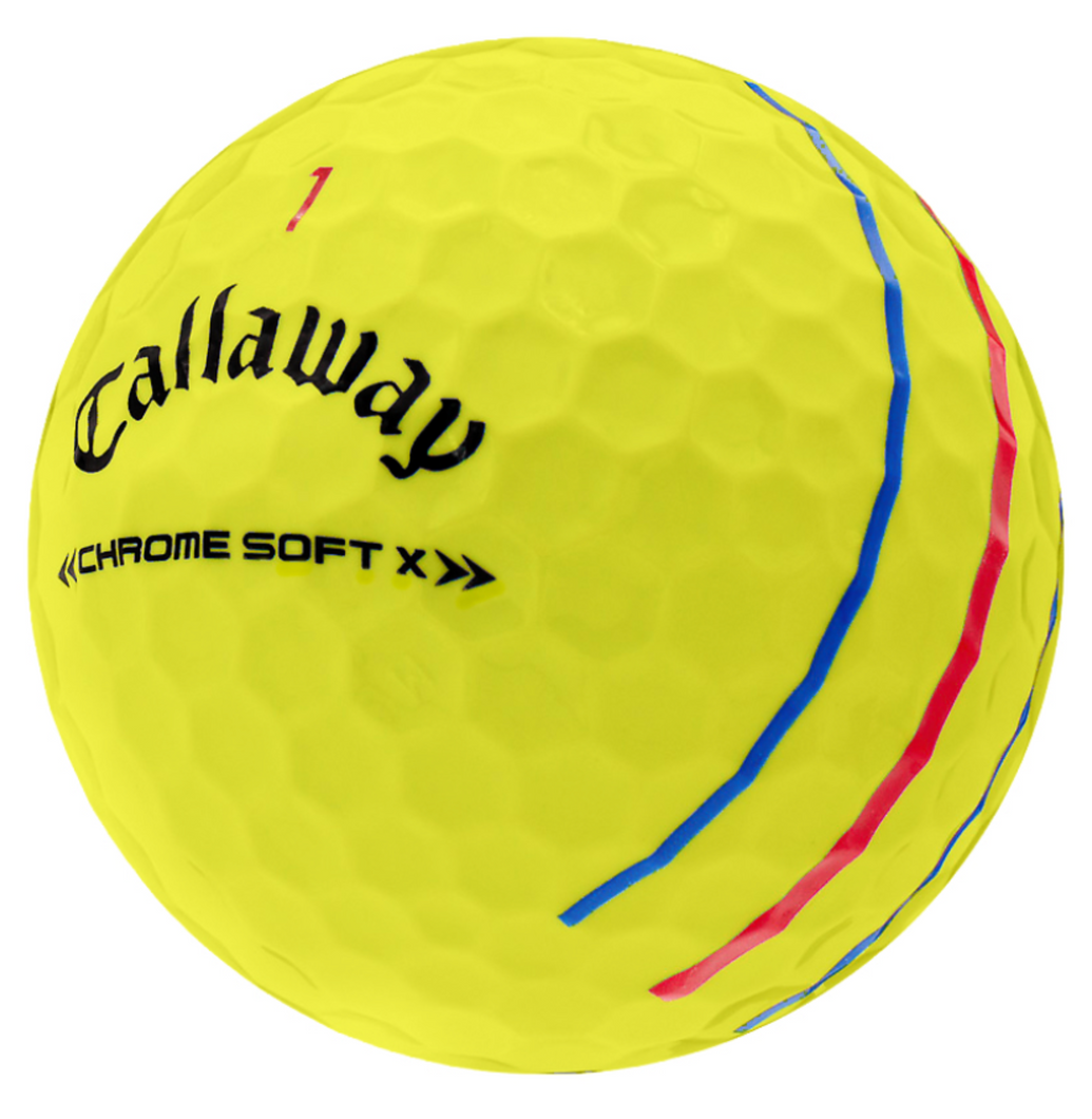 CALLAWAY CHROME SOFT X TRIPLE TRACK YELLOW GOLF BALL 