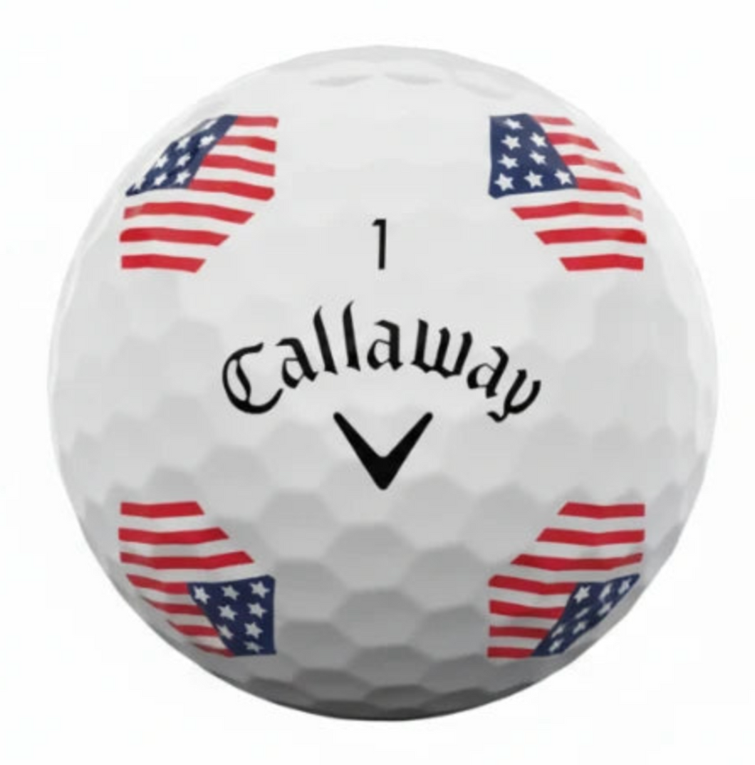 CALLAWAY CHROME SOFT X LS TRUTRACK USA WHITE GOLF BALL