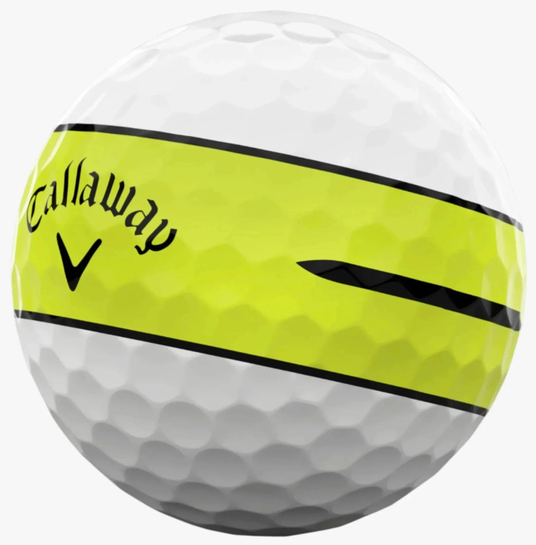 CALLAWAY CHROME TOUR 360 YELLOW STRIPES GOLF BALL 