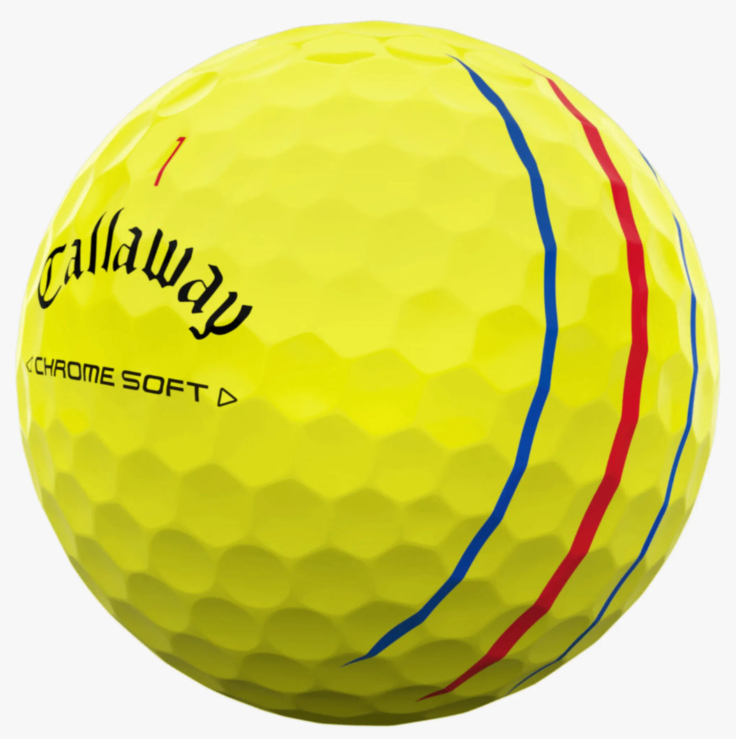 CALLAWAY CHROME SOFT TRIPLE TRACK YELLOW GOLF BALL 