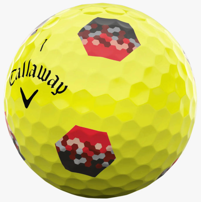 CALLAWAY CHROME SOFT TRUTRACK YELLOW GOLF BALL 
