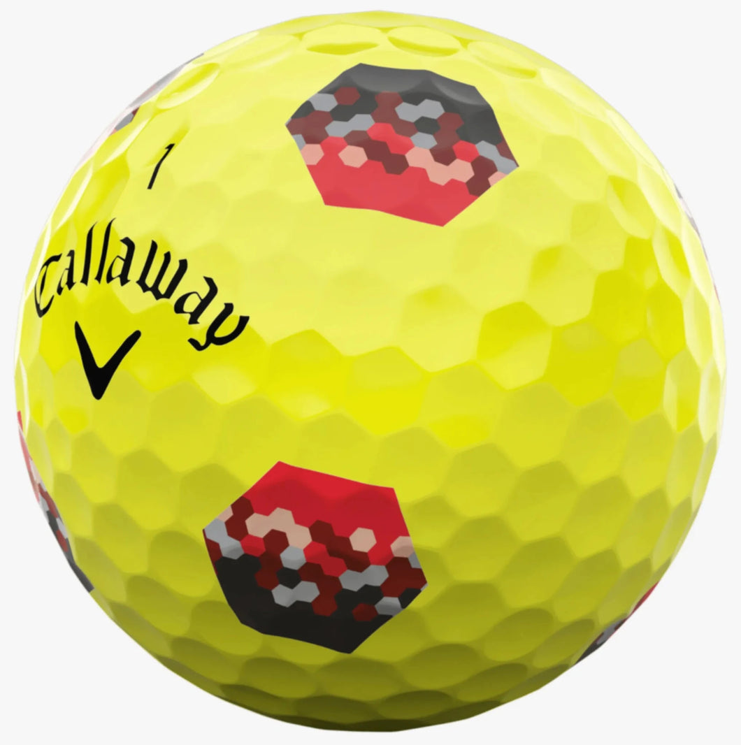 CALLAWAY CHROME SOFT TRUTRACK YELLOW GOLF BALL