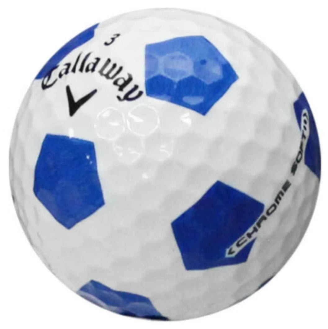 CALLAWAY CHROME SOFT TRUVIS BLUE AND WHITE GOLF BALL 