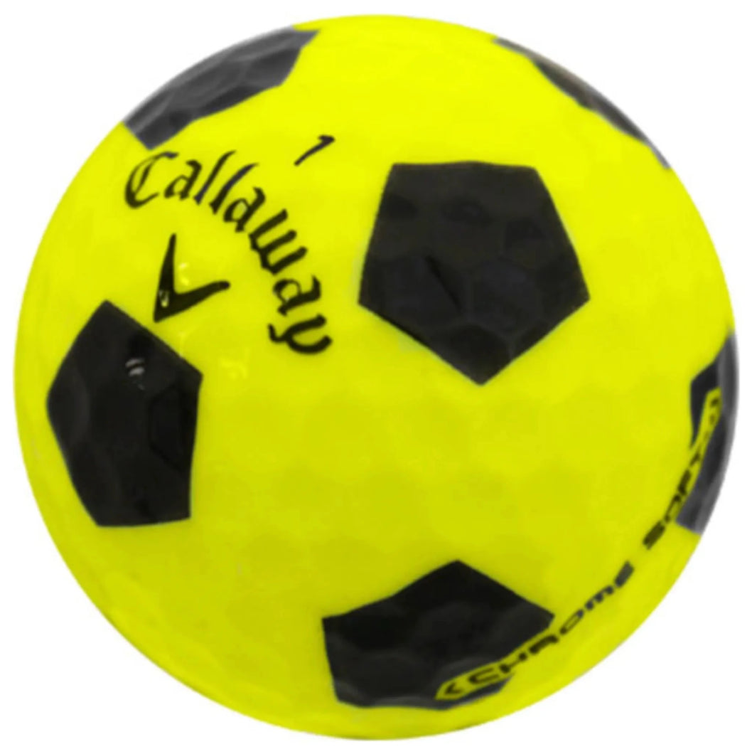CALLAWAY CHROME SOFT TRUVIS BLACK AND YELLOW GOLF BALL 