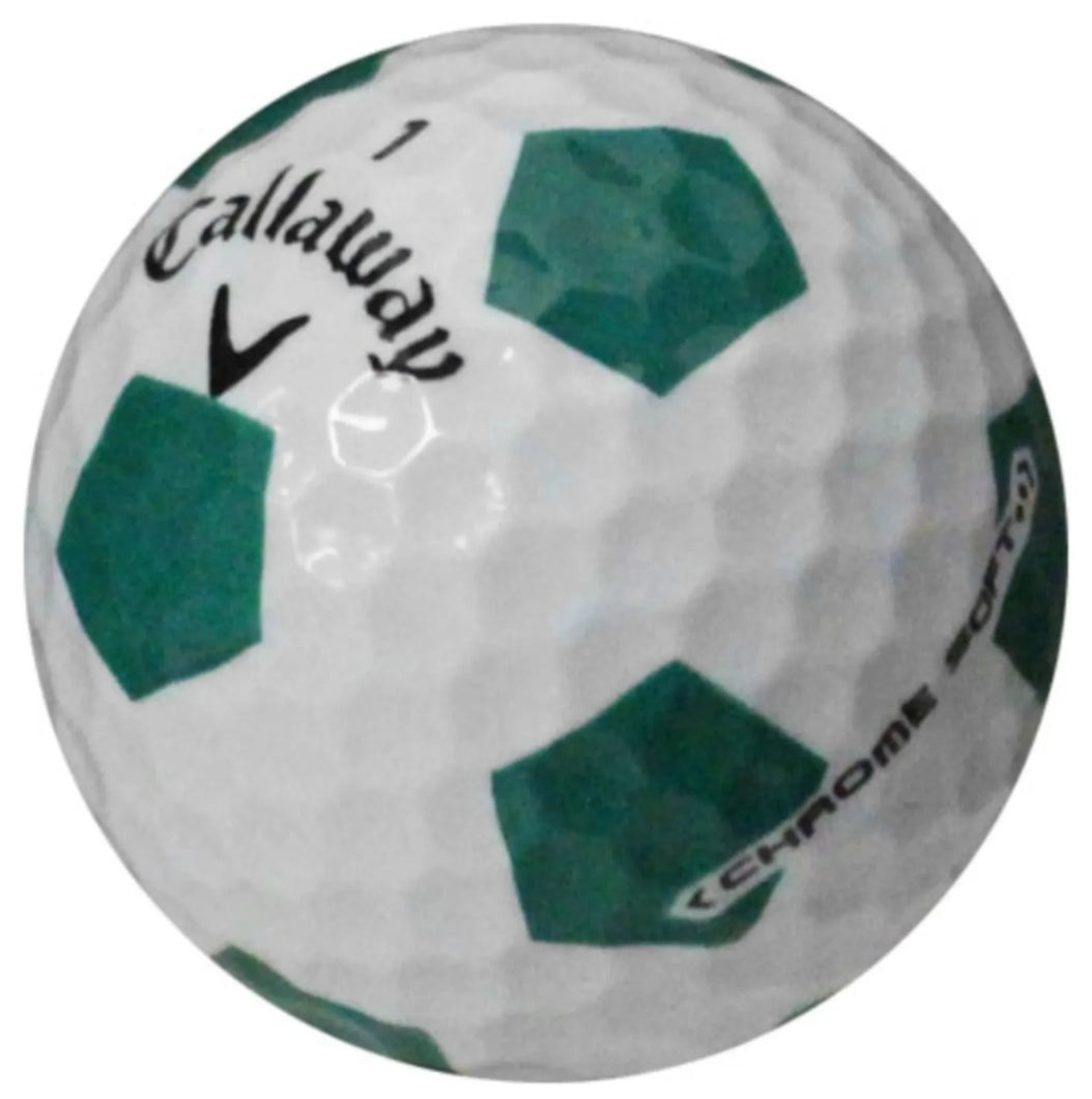 CALLAWAY CHROME SOFT TRUVIS GREEN AND WHITE GOLF BALL 