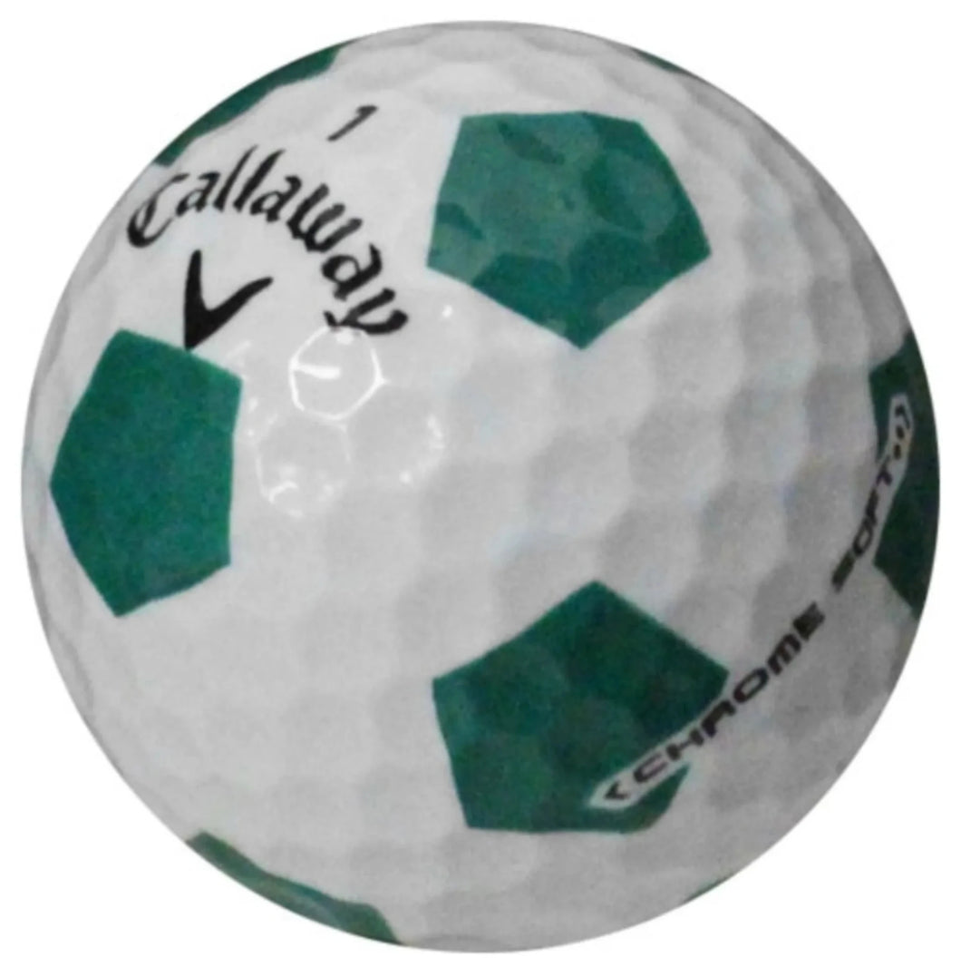 CALLAWAY CHROME SOFT TRUVIS GREEN AND WHITE GOLF BALL