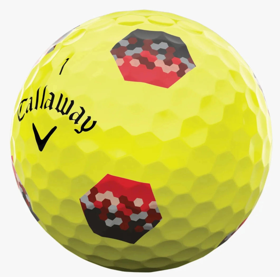 CALLAWAY CHROME TOUR TRUTRACK YELLOW GOLF BALL 