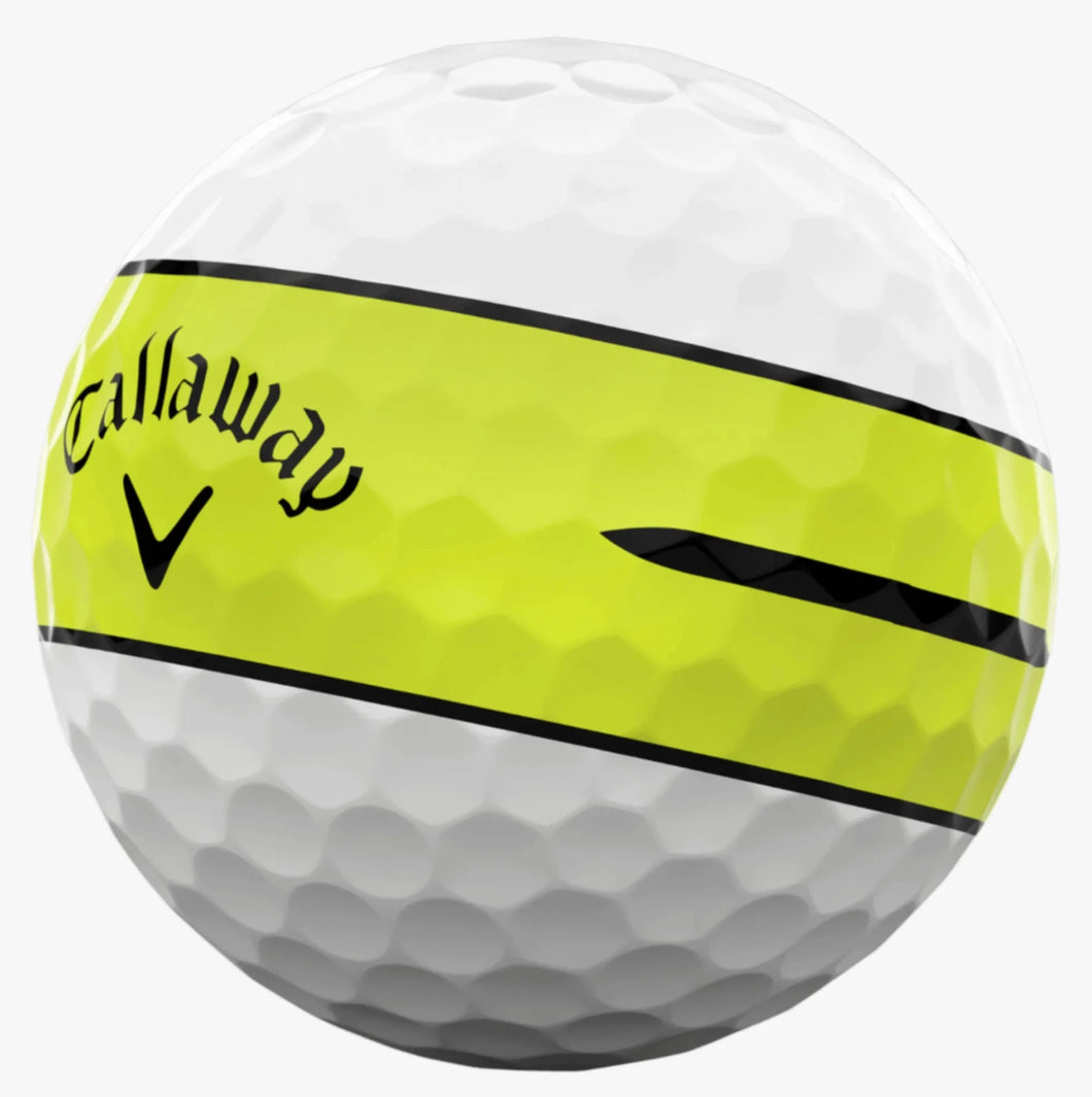 CALLAWAY CHROME TOUR X 360 YELLOW STRIPES GOLF BALL