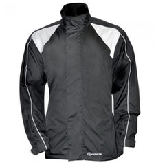 CYCLONE MENS RAIN JACKET. BLACK AND WHITE