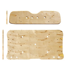 EZGO RXV 5/8 INCH PLYWOOD SEATS 2 PIECE WITH PREDRILLED HOLES AND THREADED PRESS INSERTS FOR DURABILITY IT WILL ALSO COME WITH 14 T-NUTS, 14 BOLTS AND 14 WASHERS. HINGES NOT INCLUDED.