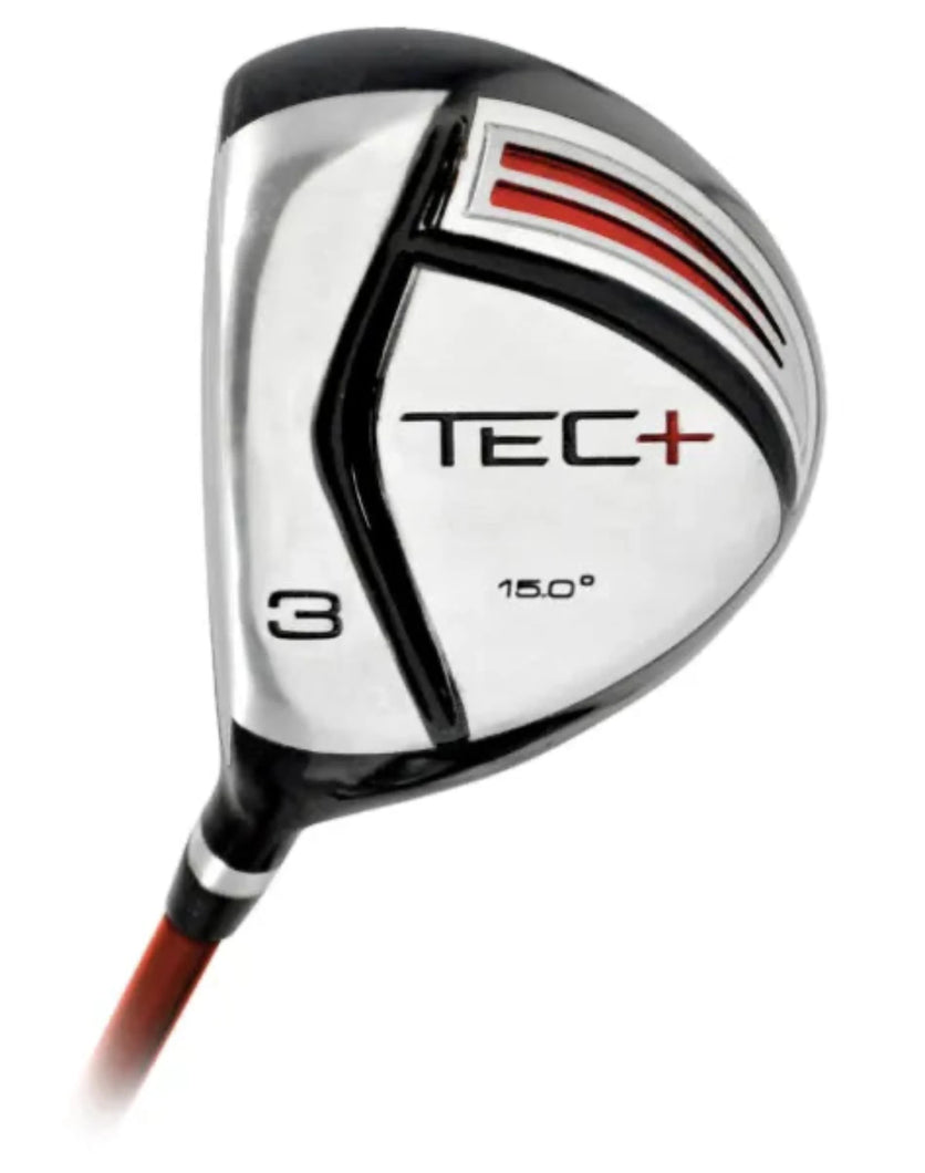 Golf club head with 'TEC+' branding on a white background SECOND PHOTO OF 3 WOOD BOTTOM 