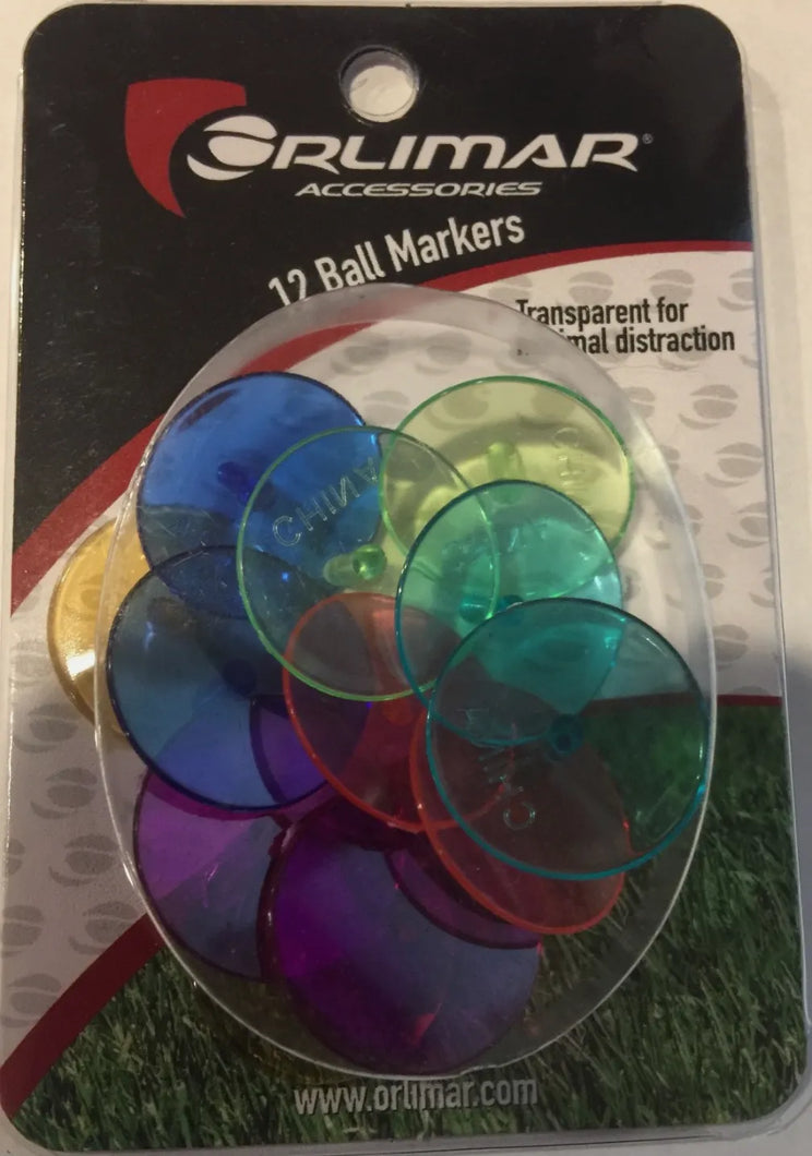 ORLIMAR 12 NEON GOLF BALL MARKERS 