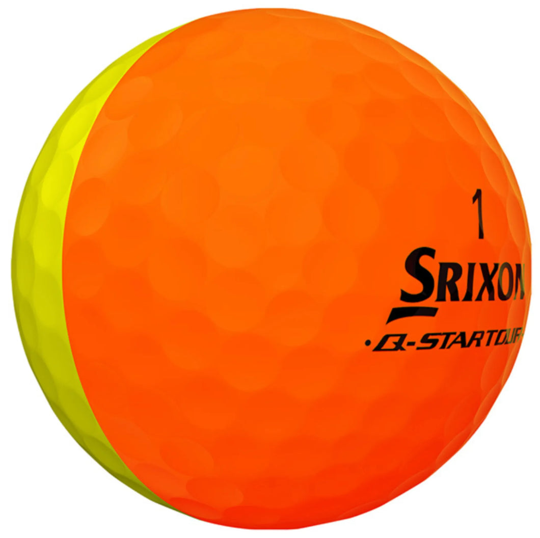 SRIXON Q-STAR TOUR DIVIDE MATTE YELLOW/ORANGE GOLF BALL 