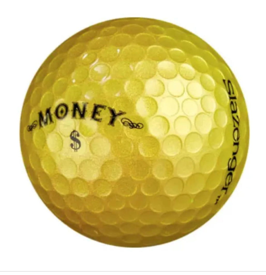SLAZENGER MONEY GOLD GOLF BALL 