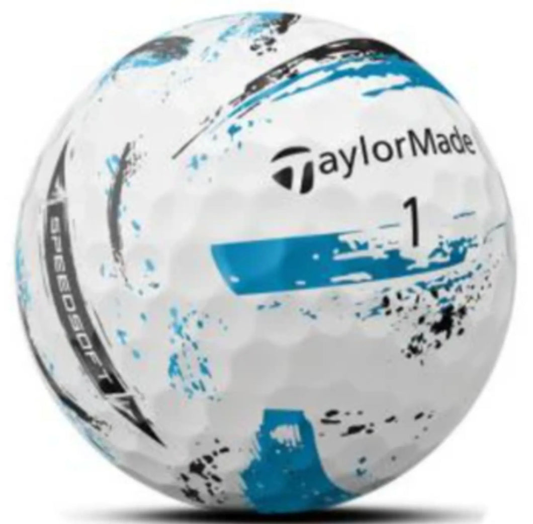 TAYLORMADE SPEEDSOFT INK MIX BLUE GOLF BALL 