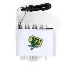 Golf tee holder with 'BEST BUD' text on a white background