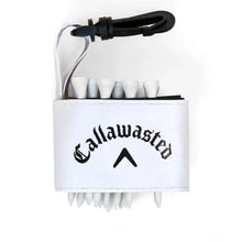 Golf tee holder with 'CALLAWASTED' text on a white background