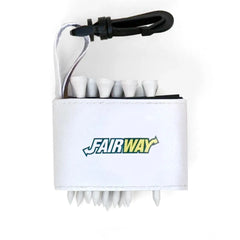 Golf tee holder with 'FAIRWAY' text on a white background