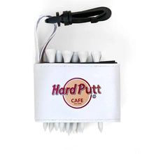 Golf tee holder with 'HARD PUTT CAFE' text on a white background