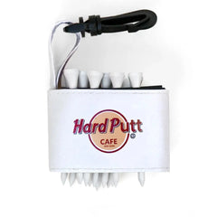Golf tee holder with 'HARD PUTT CAFE' text on a white background