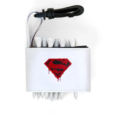 Golf tee holder with 'SUPER S' text on a white background