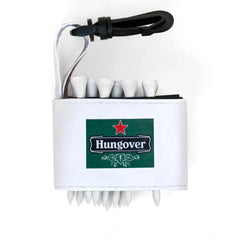 Golf tee holder with 'HUNGOVER' text on a white background