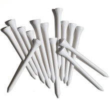 White golf tees on a white background
