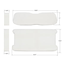 CLUB CAR DS POST 2000 FOAM BOTTOM AND BACKREST WHITE WITH DIMENSIONS