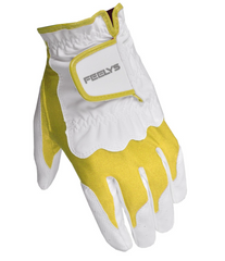 Feel Fit Women's Glove Left Hand S/M White/Yellow By Feelys Golf